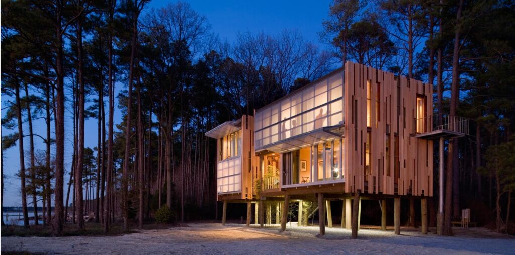 Loblolly House, a case study house designed for significant lifecycle impact reductions that laid the basis for Tally 