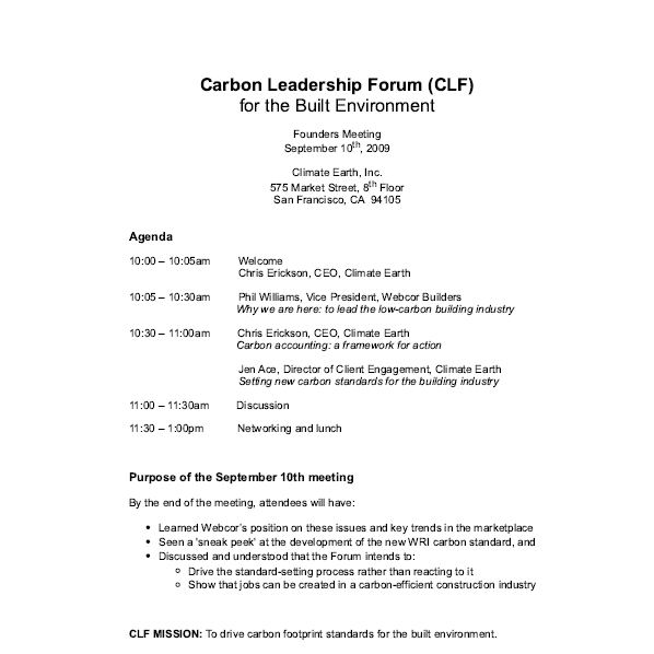 The History of the Carbon Leadership Forum