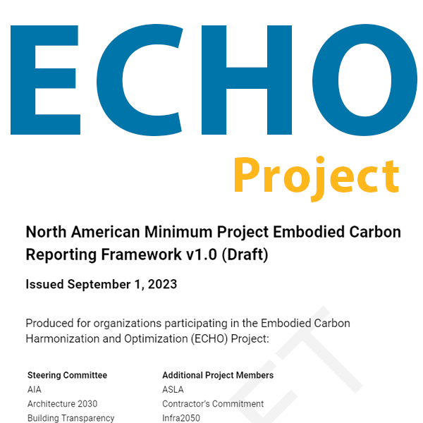 Embodied Carbon Harmonization and Optimization (ECHO) Project